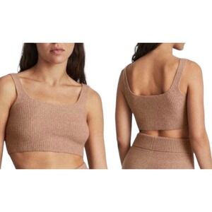 NWT Everlane Size XL The Cozy Stretch Tank Top in Camel Brown Tan Cropped